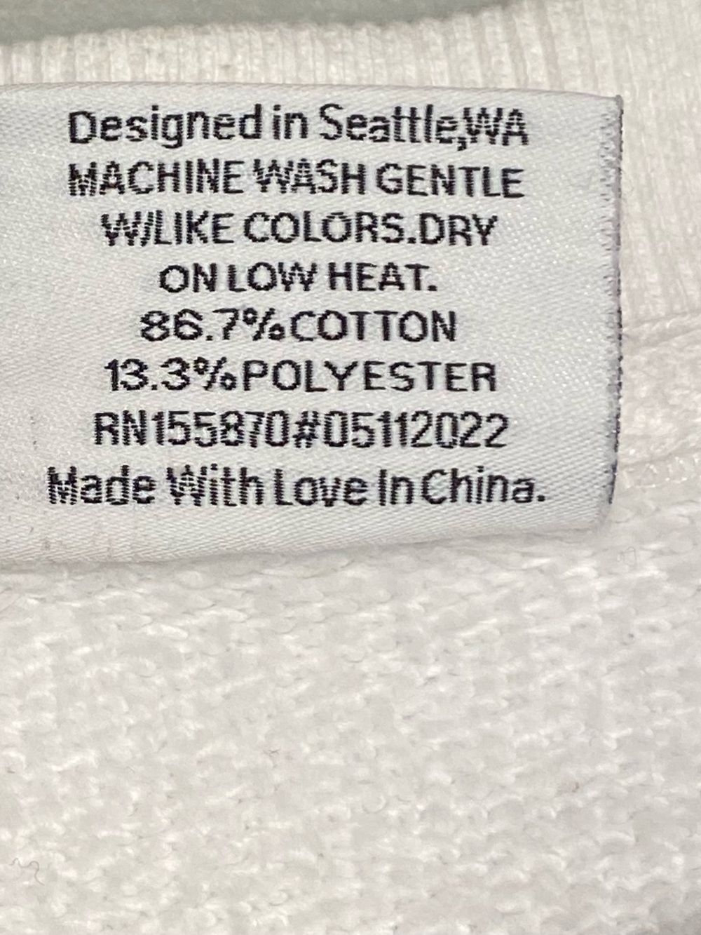 Little Bipsy "Gratitude" Embossed White Sweatshirt, size M - Picture 4 of 9